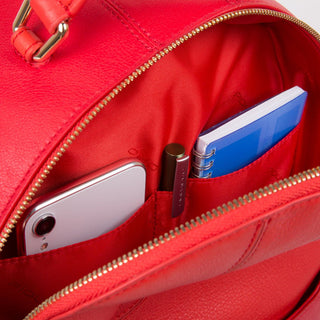 PIQUADRO Zainetto donna porta iPad® in pelle a due scomparti Hosaka cm. 25,50x32,50x12 - giallo/verde oliva