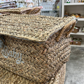 Cesta vimini piccola Oh baby azzurra