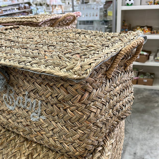 Cesta vimini piccola Oh baby azzurra