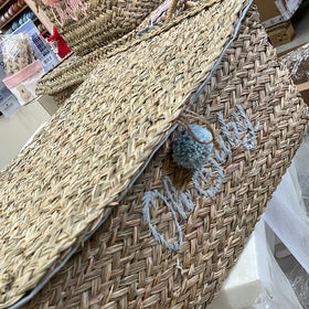 Cesta vimini grande Oh baby azzurra