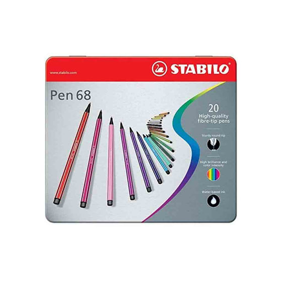 STABILO Pen 68 Scatola Metallo 20 Colori